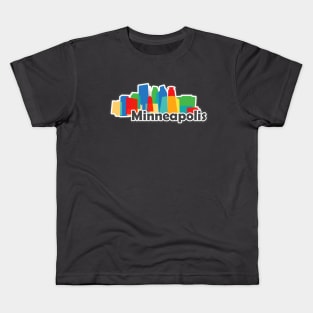 Souvenir for Minneapolis Minnesota with Skyline in Modern Colorful geometric shapes Kids T-Shirt